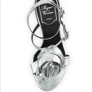 Roger Vivier
Rose and Roll Leather Sandal, Silver